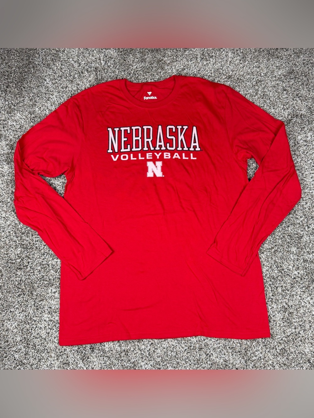 Sz Large Women’s Fanatics Nebraska Cornhuskers Volleyball Long Sleeve Shirt Red